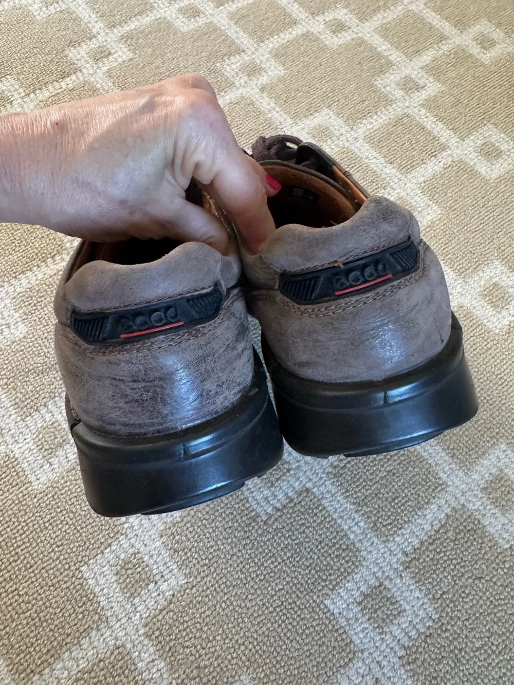 ECCO Distressed Leather Oxford Comfort Shoes Brown EU 43 (US 9-9.5)